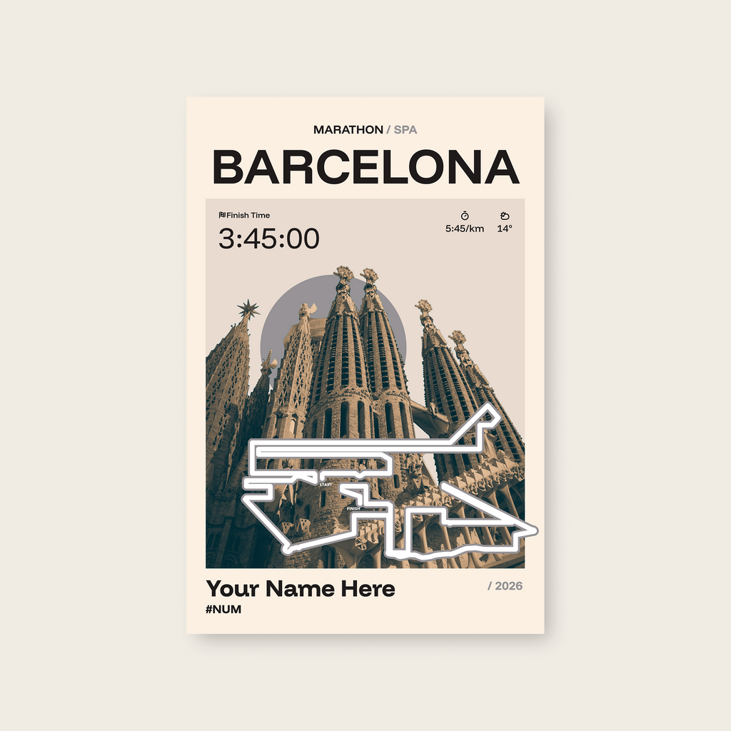 Barcelona Marathon Personalised Race Print