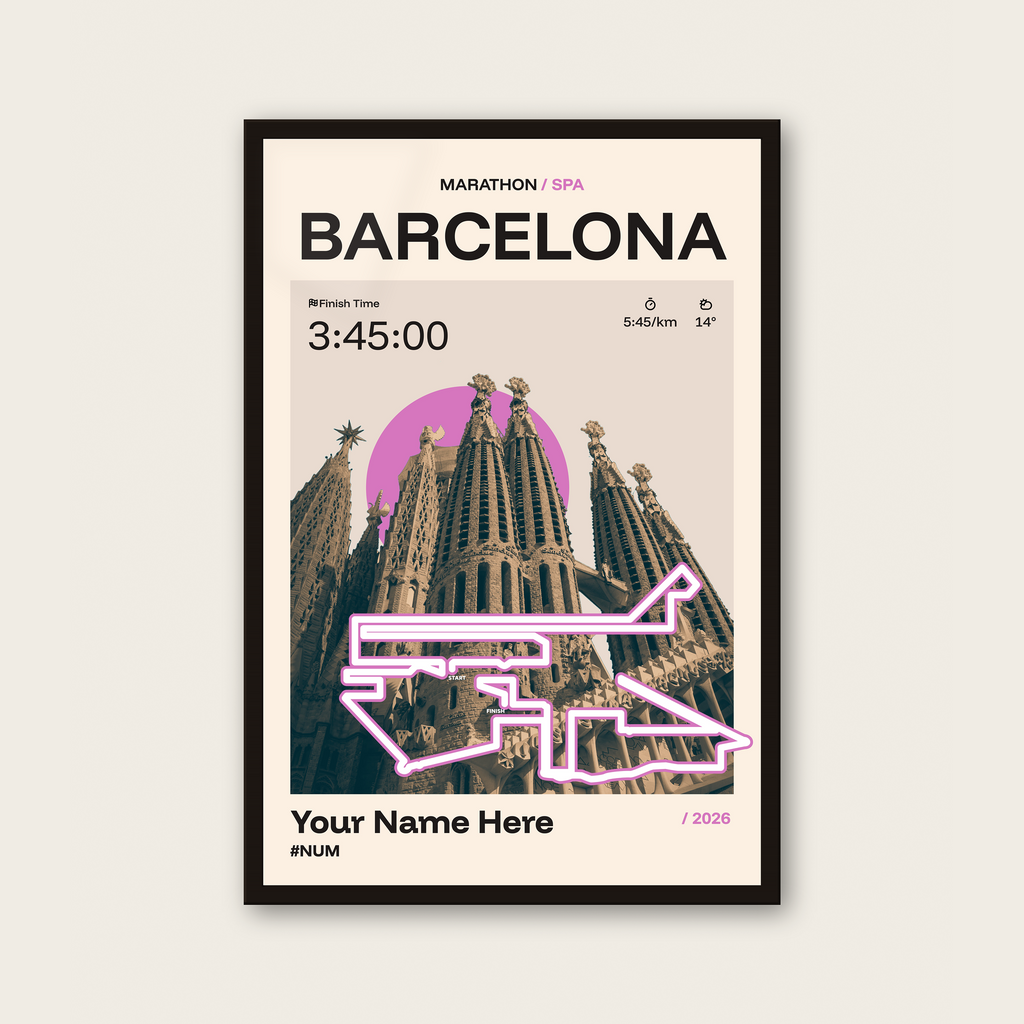 Barcelona Marathon Personalised Race Print