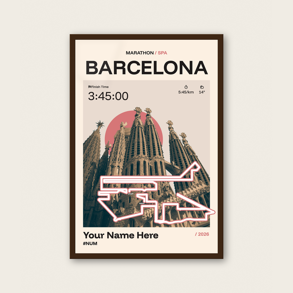 Barcelona Marathon Personalised Race Print