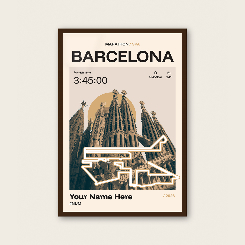 Barcelona Marathon Personalised Race Print