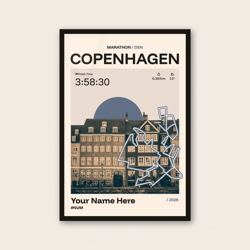 Copenhagen Marathon Personalised Race Print