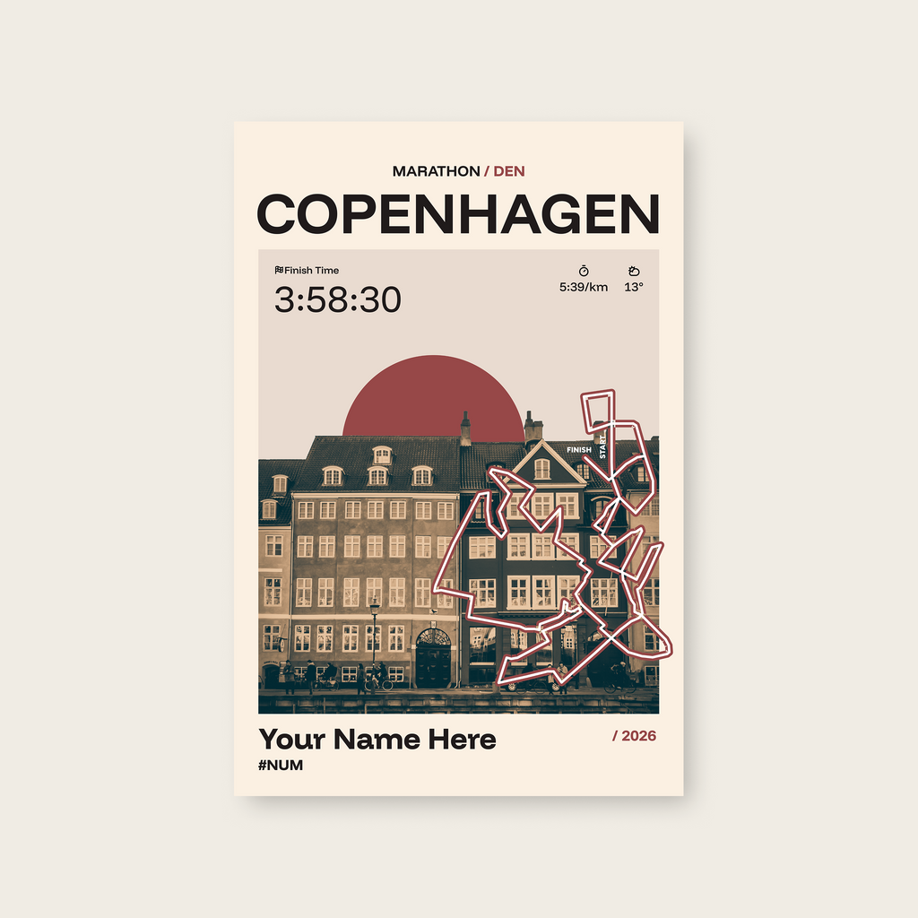 Copenhagen Marathon Personalised Race Print
