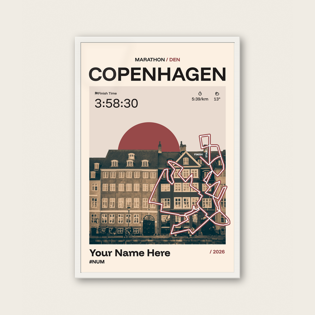 Copenhagen Marathon Personalised Race Print