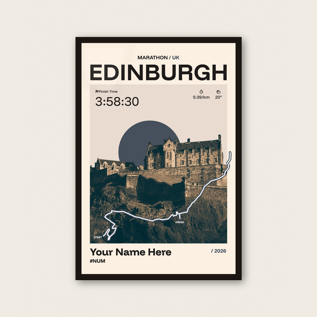 Edinburgh Marathon Personalised Race Print