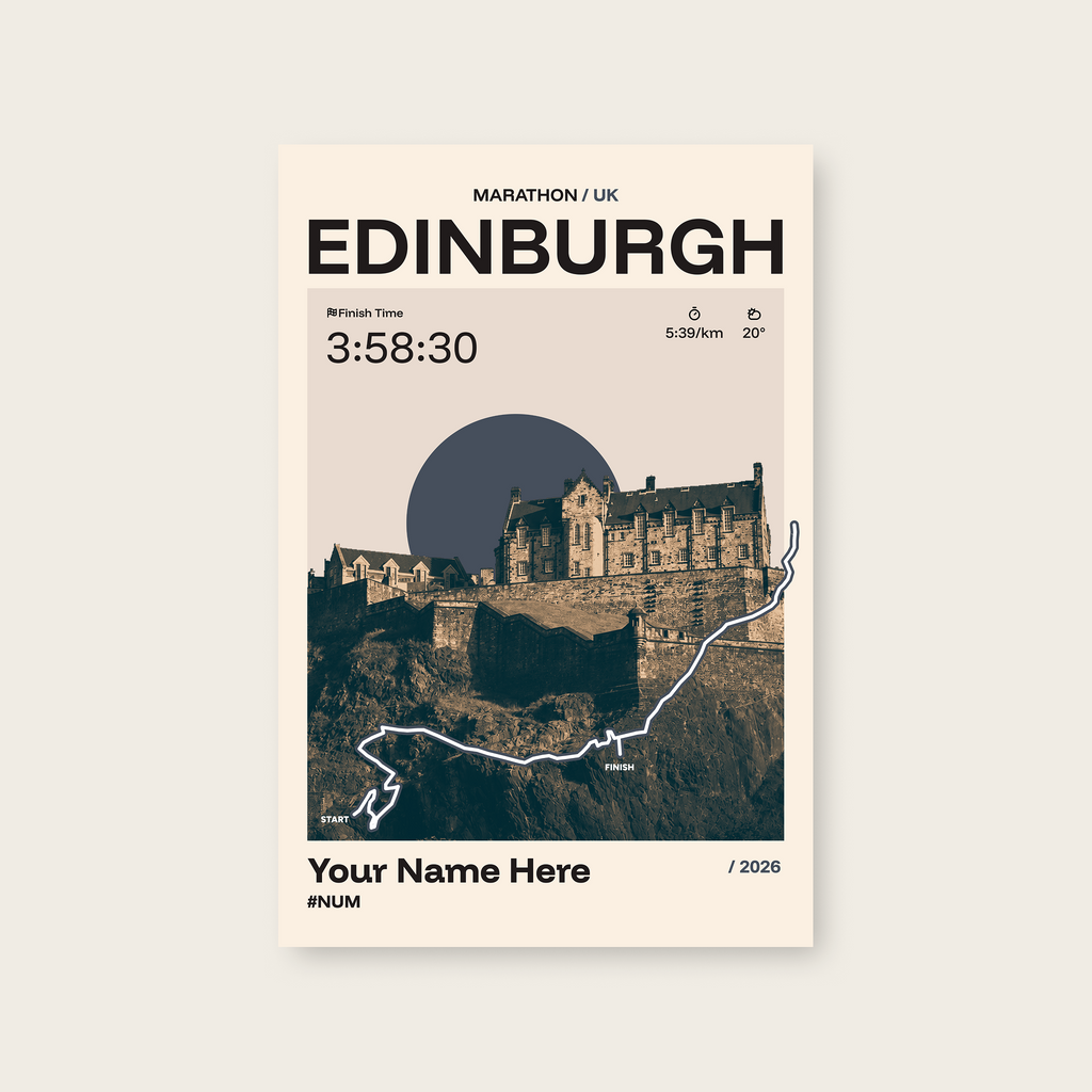 Edinburgh Marathon Personalised Race Print
