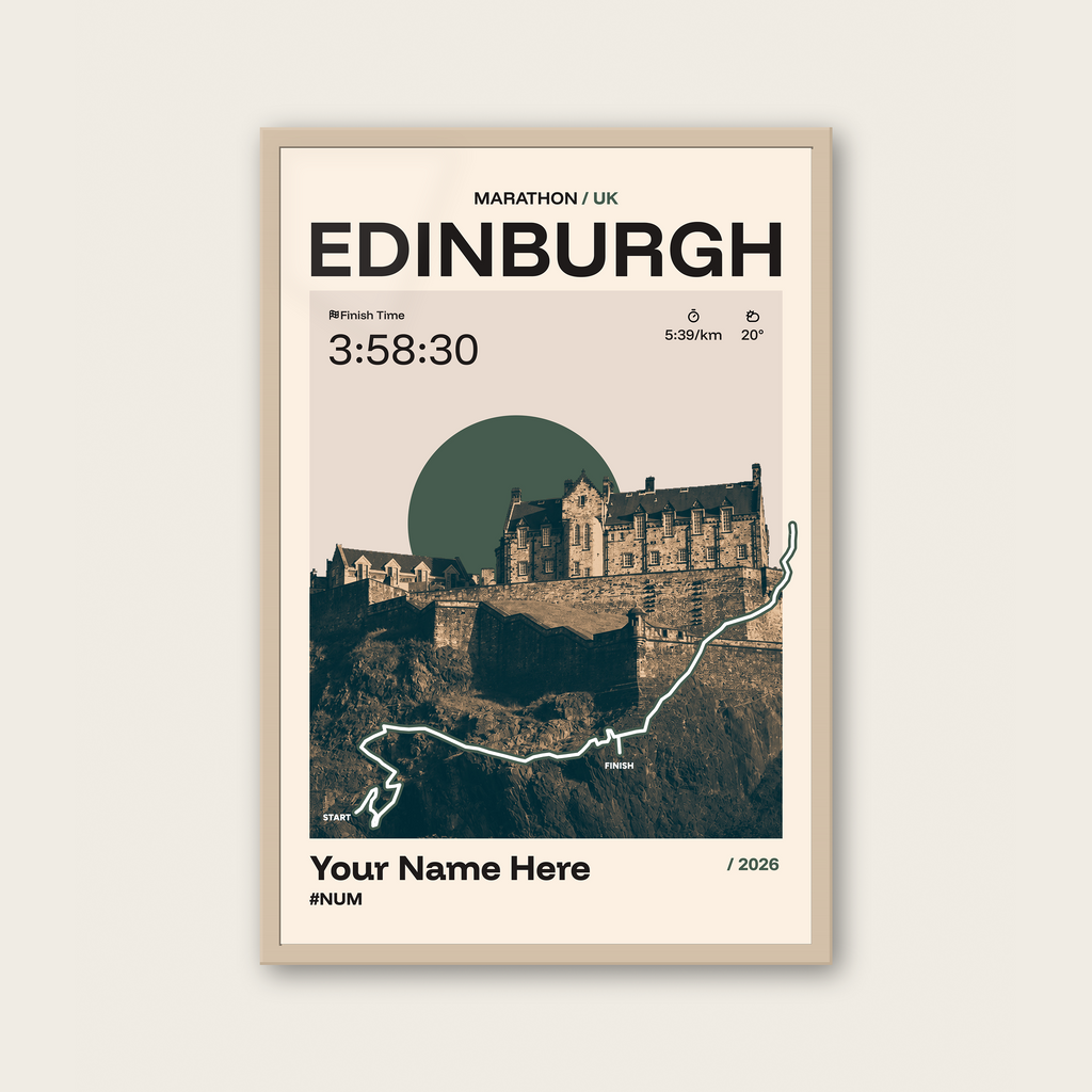 Edinburgh Marathon Personalised Race Print