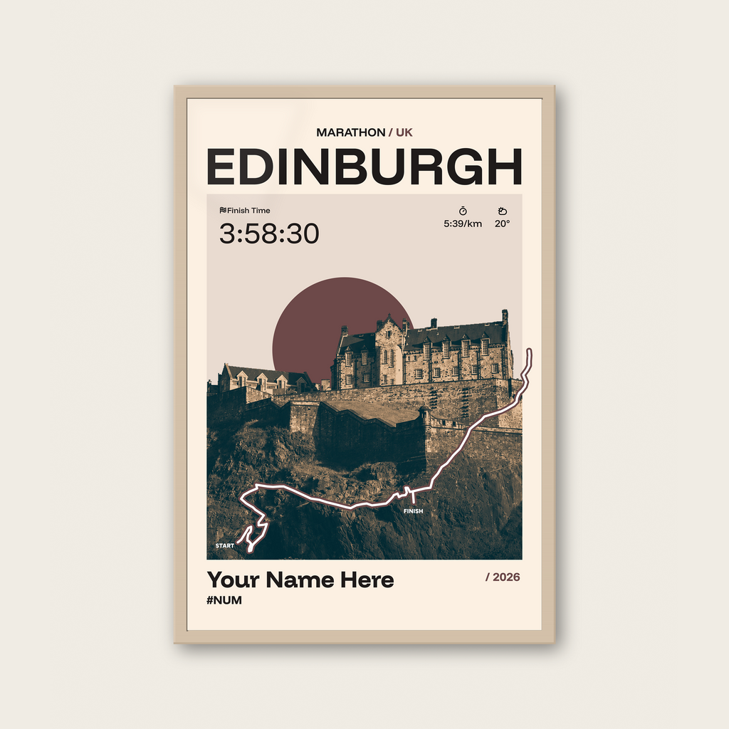 Edinburgh Marathon Personalised Race Print