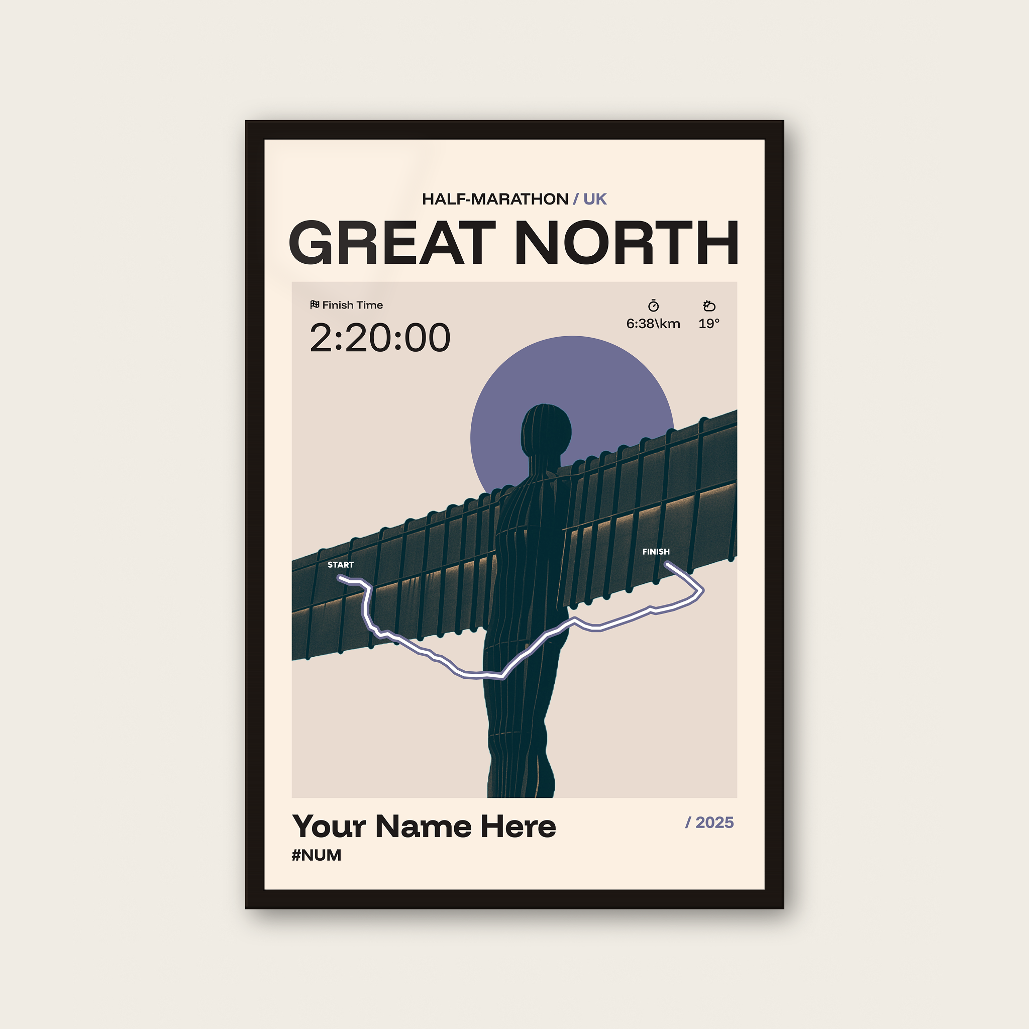 Great North Run Personalised Race Print