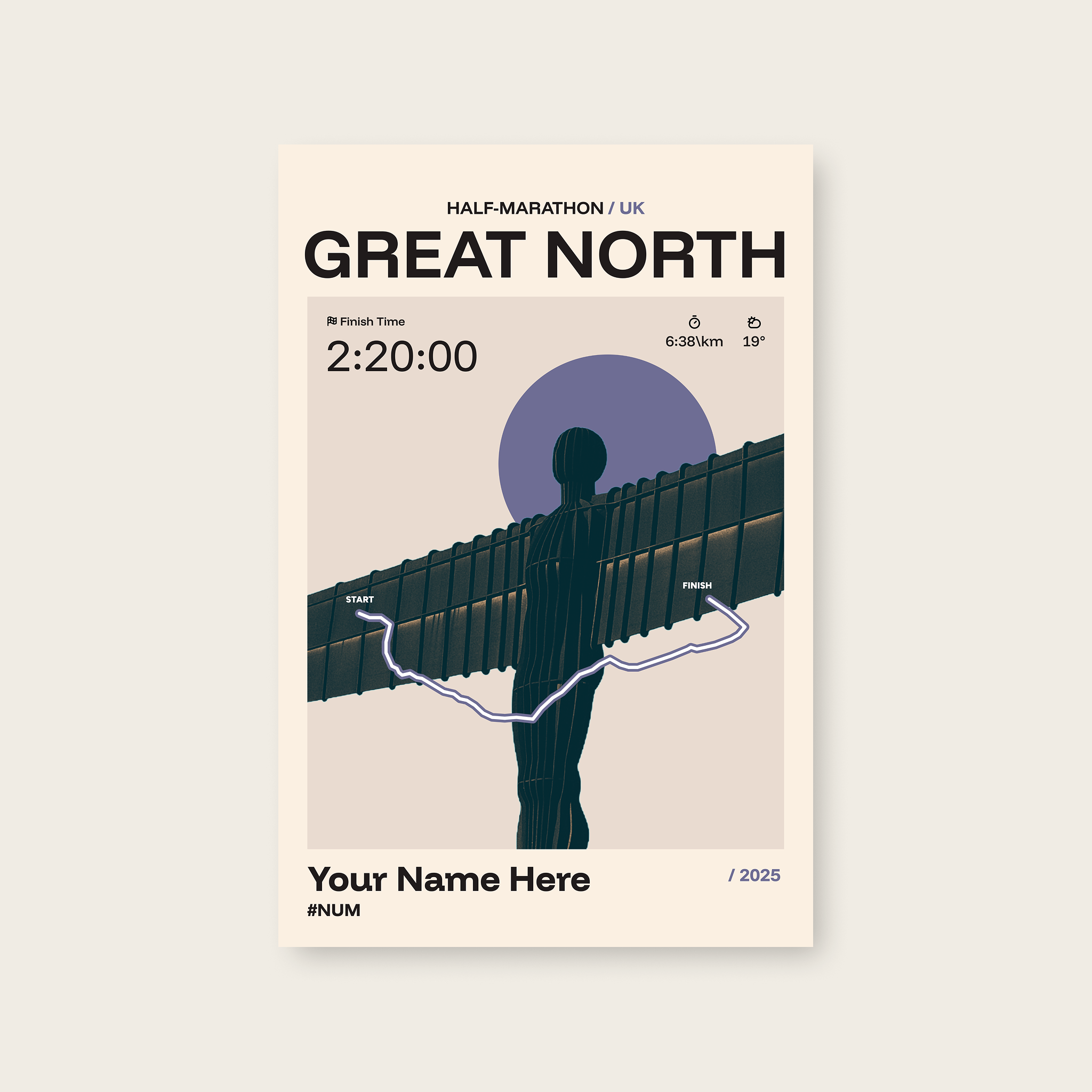 Great North Run Personalised Race Print