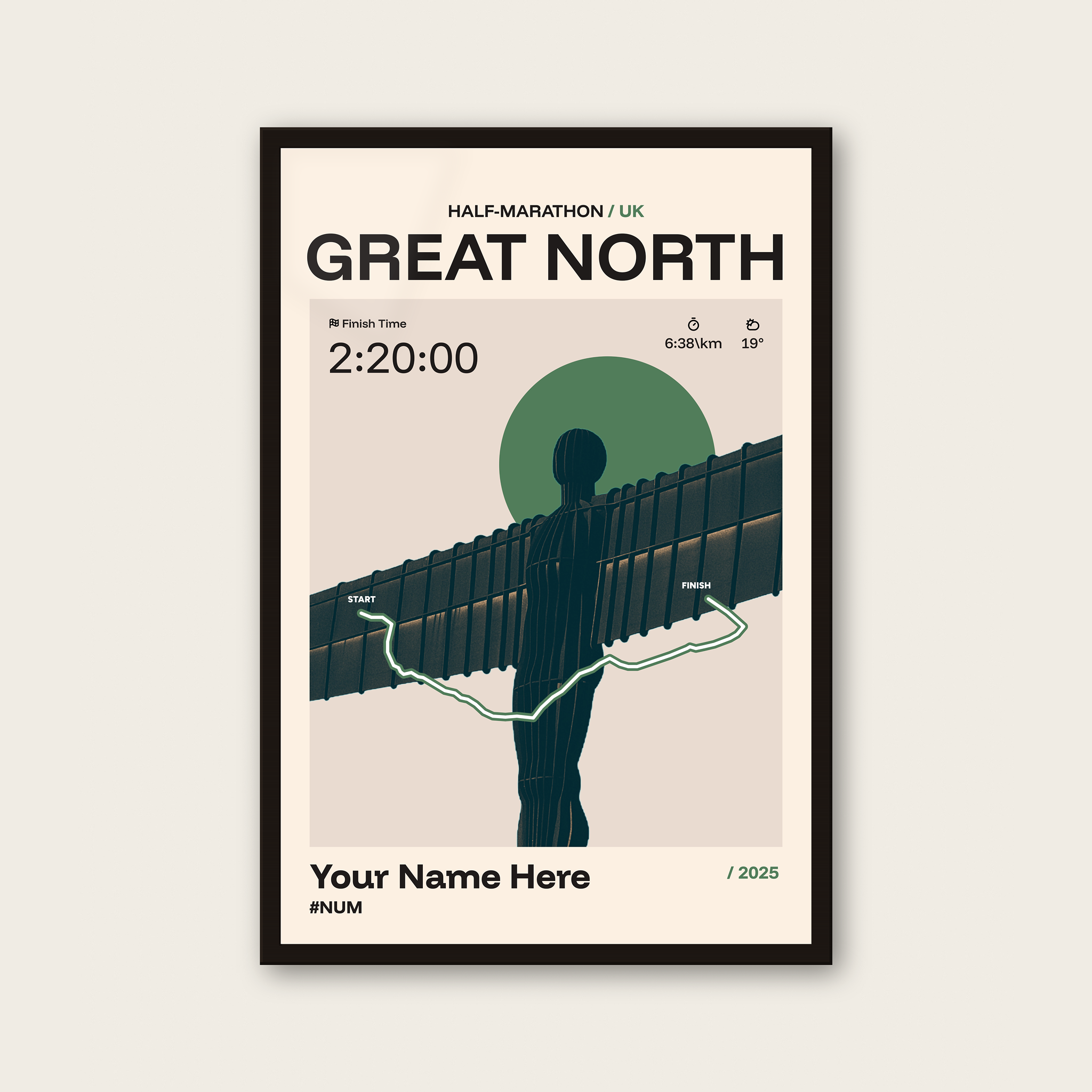 Great North Run Personalised Race Print