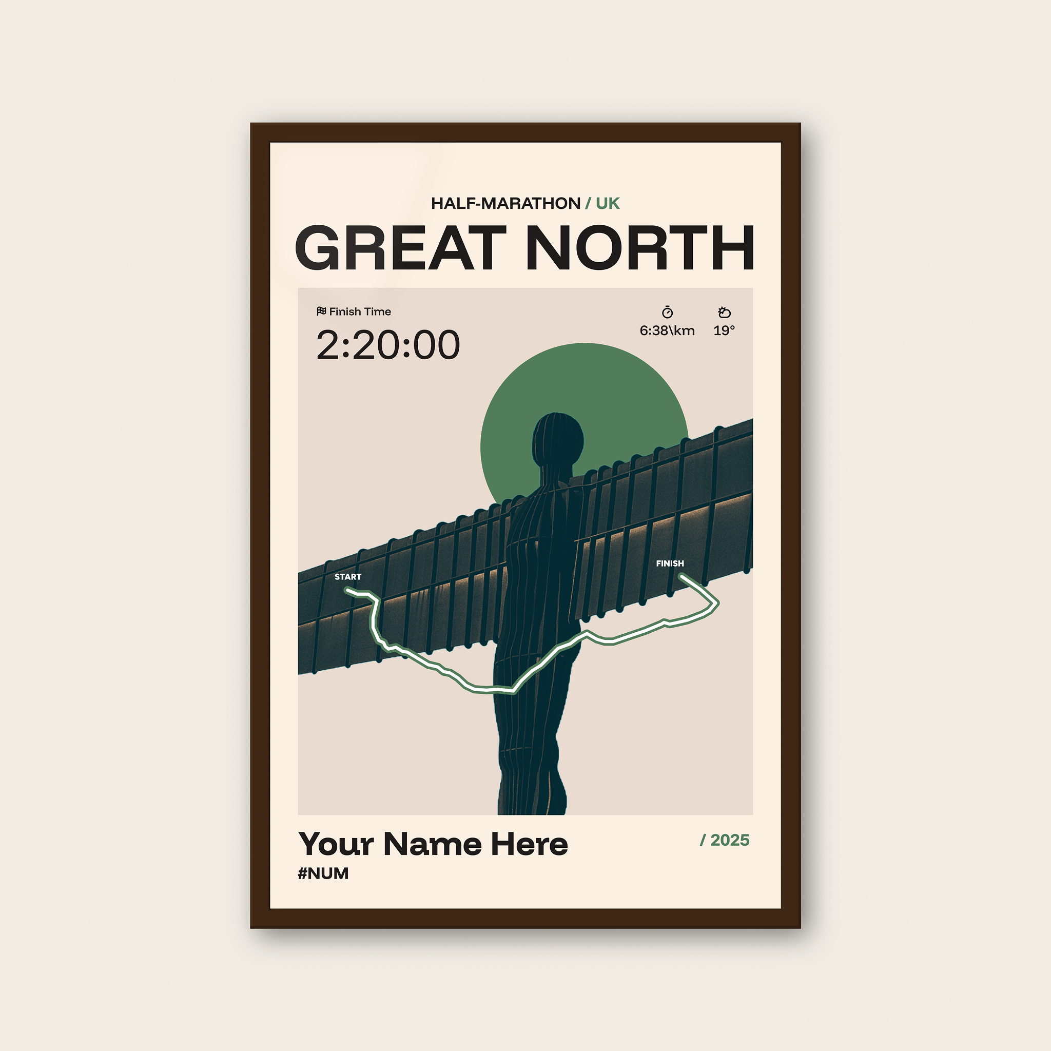 Great North Run Personalised Race Print