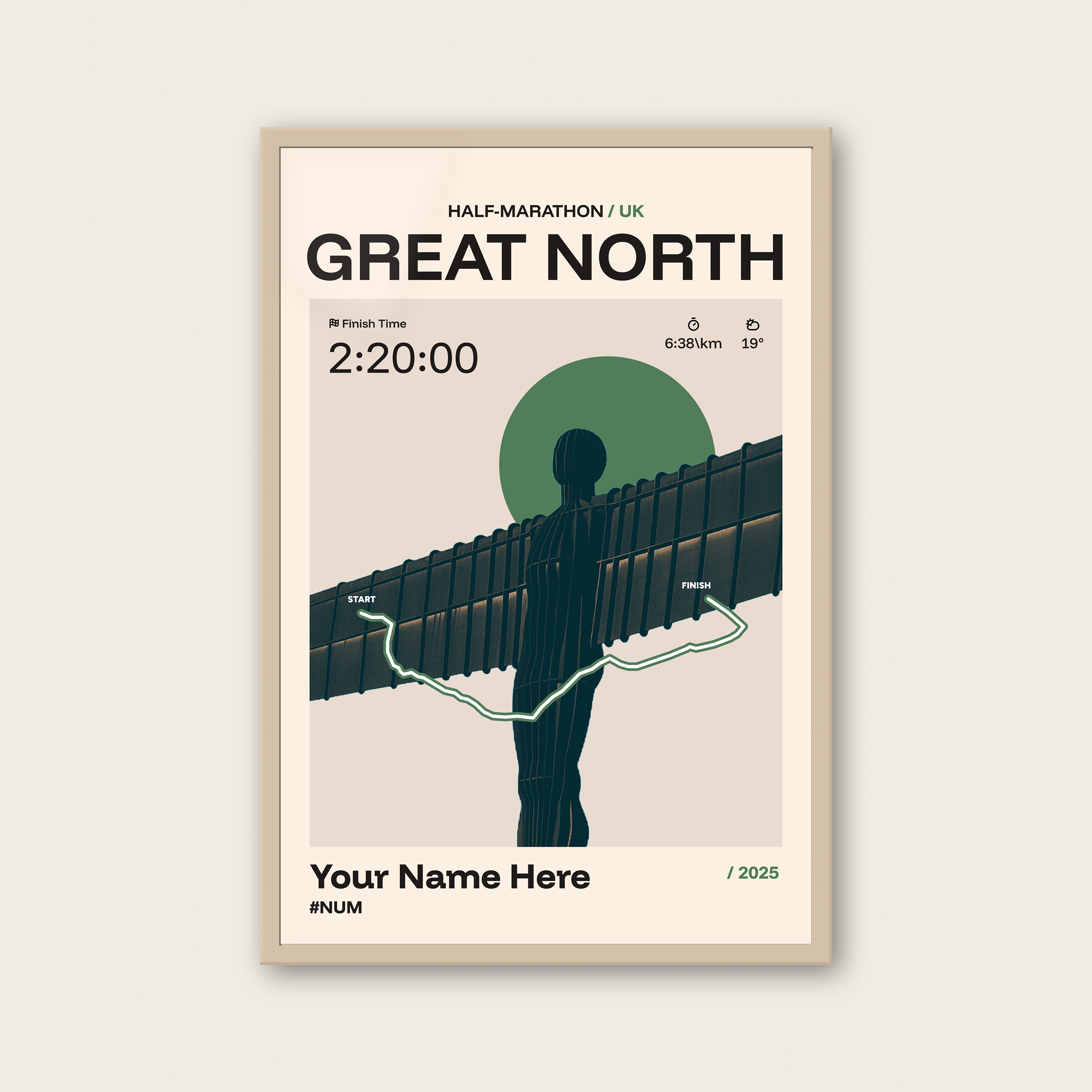 Great North Run Personalised Race Print