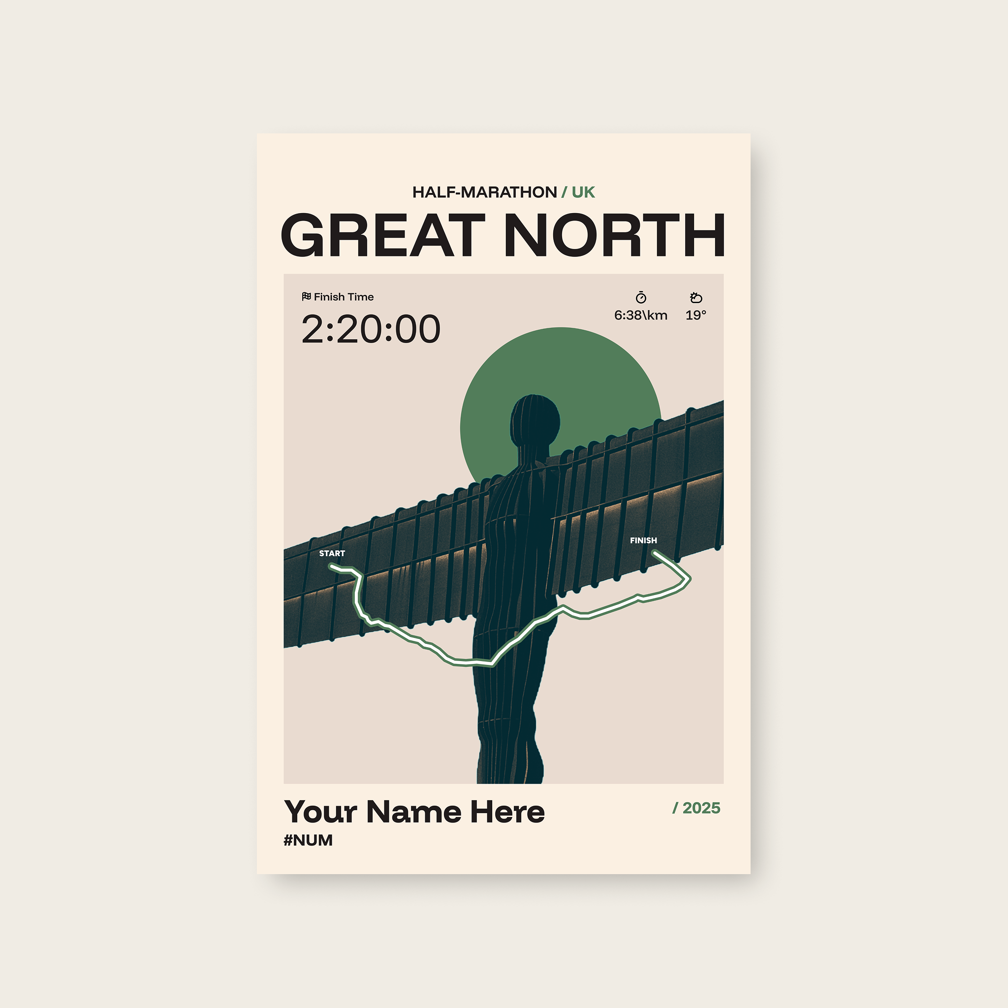 Great North Run Personalised Race Print