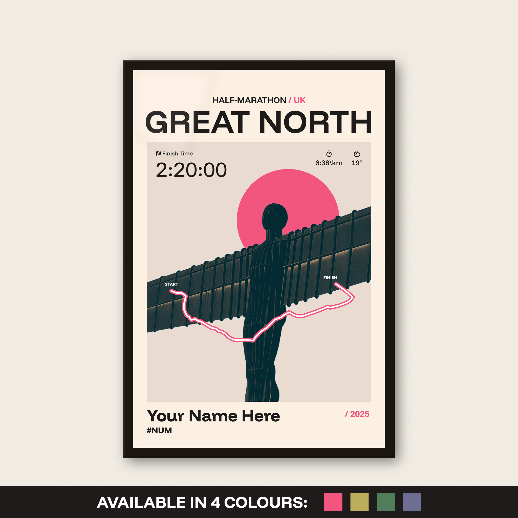 Great North Run Personalised Race Print