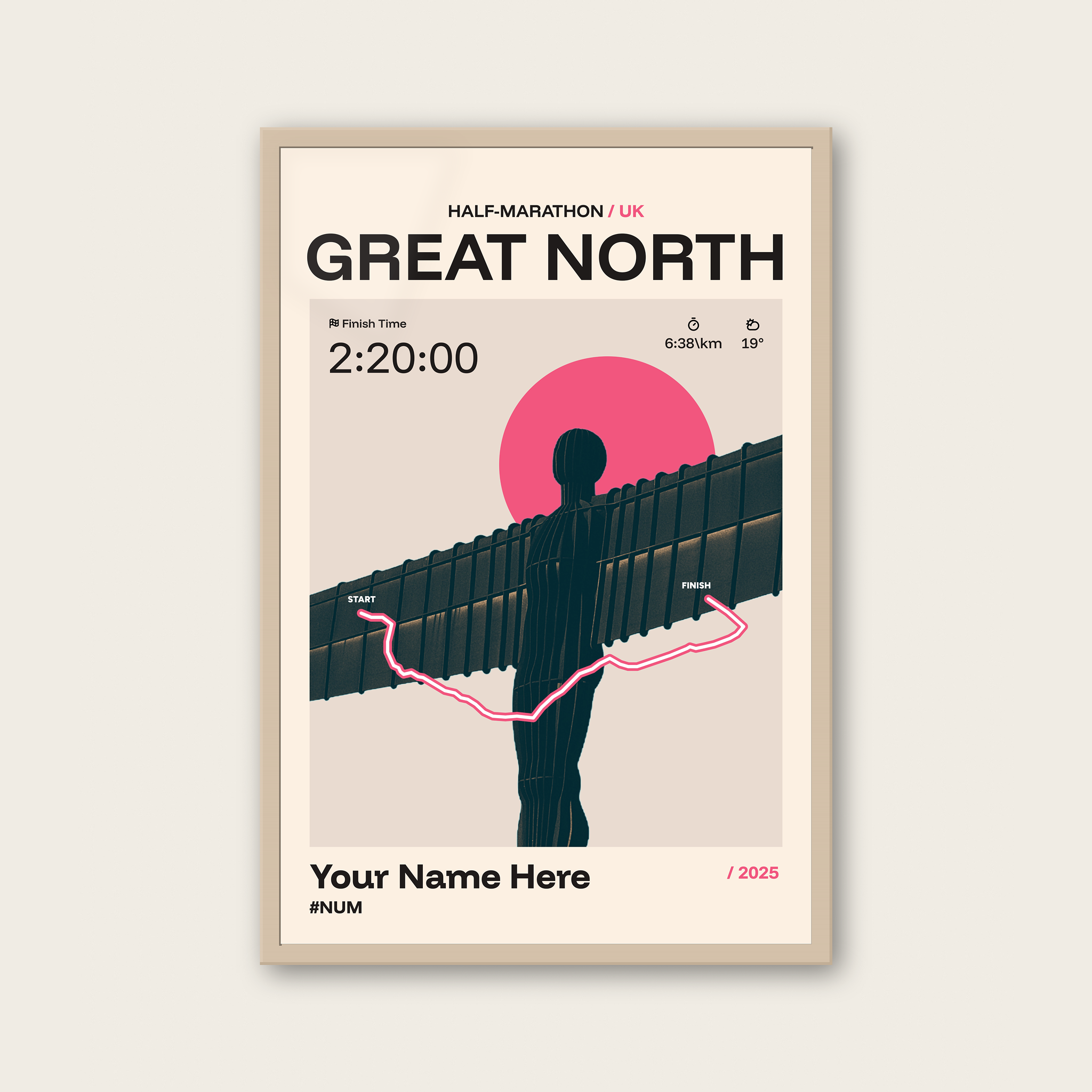 Great North Run Personalised Race Print