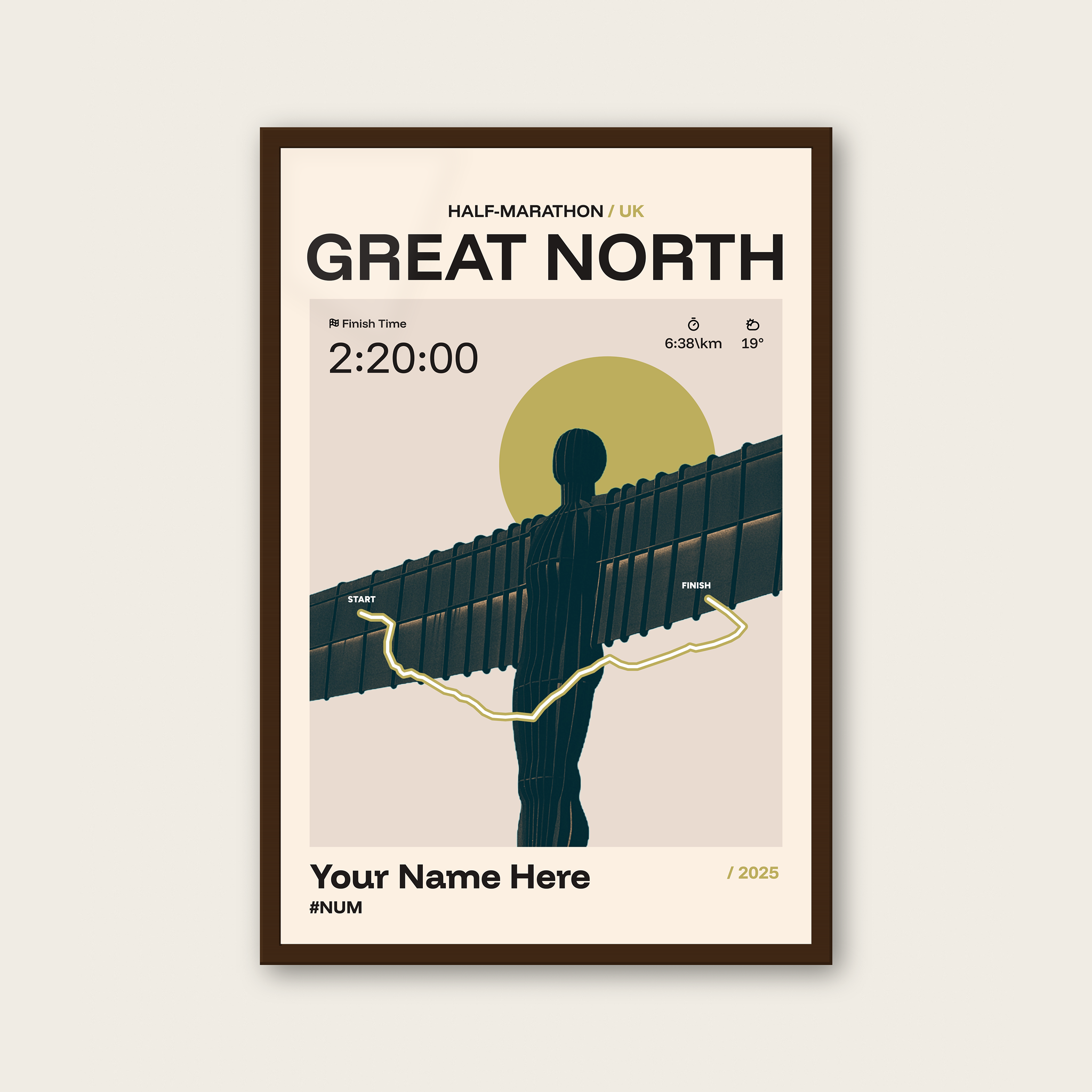 Great North Run Personalised Race Print