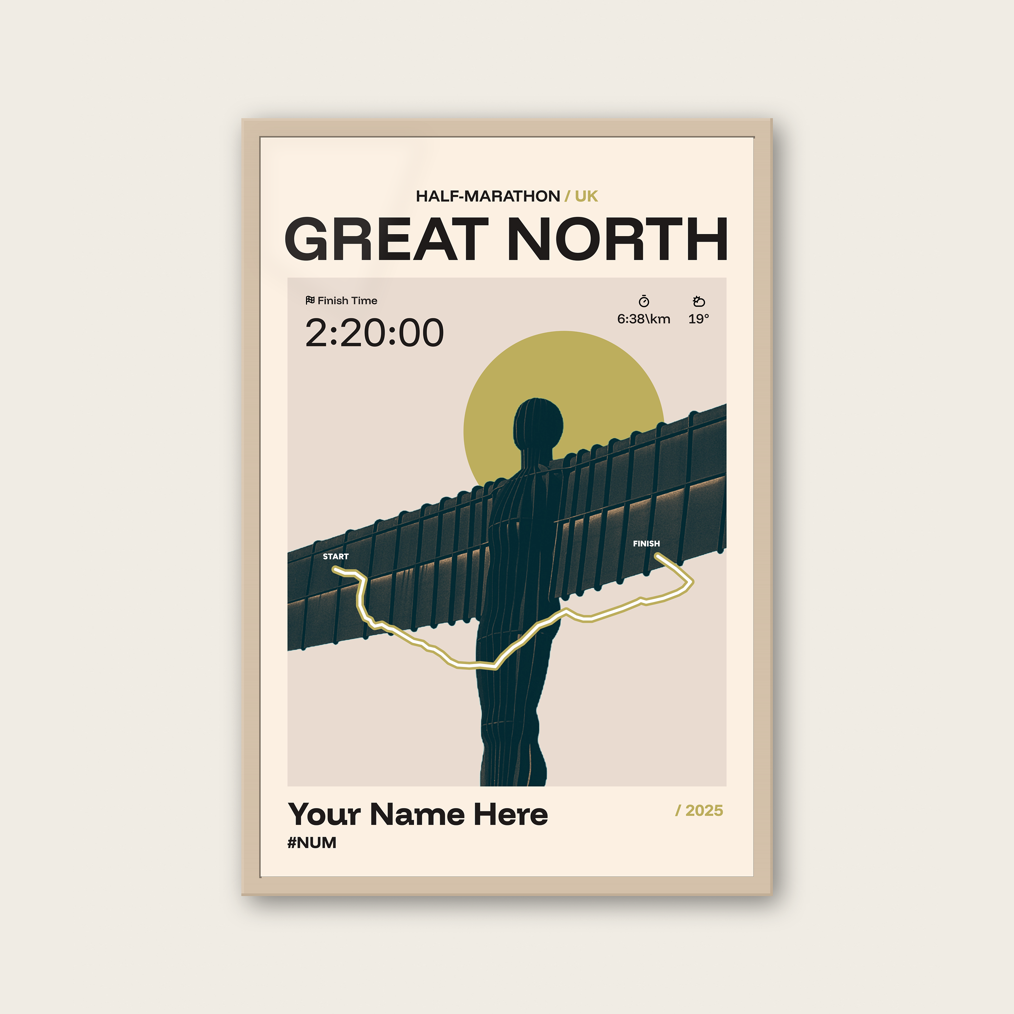 Great North Run Personalised Race Print