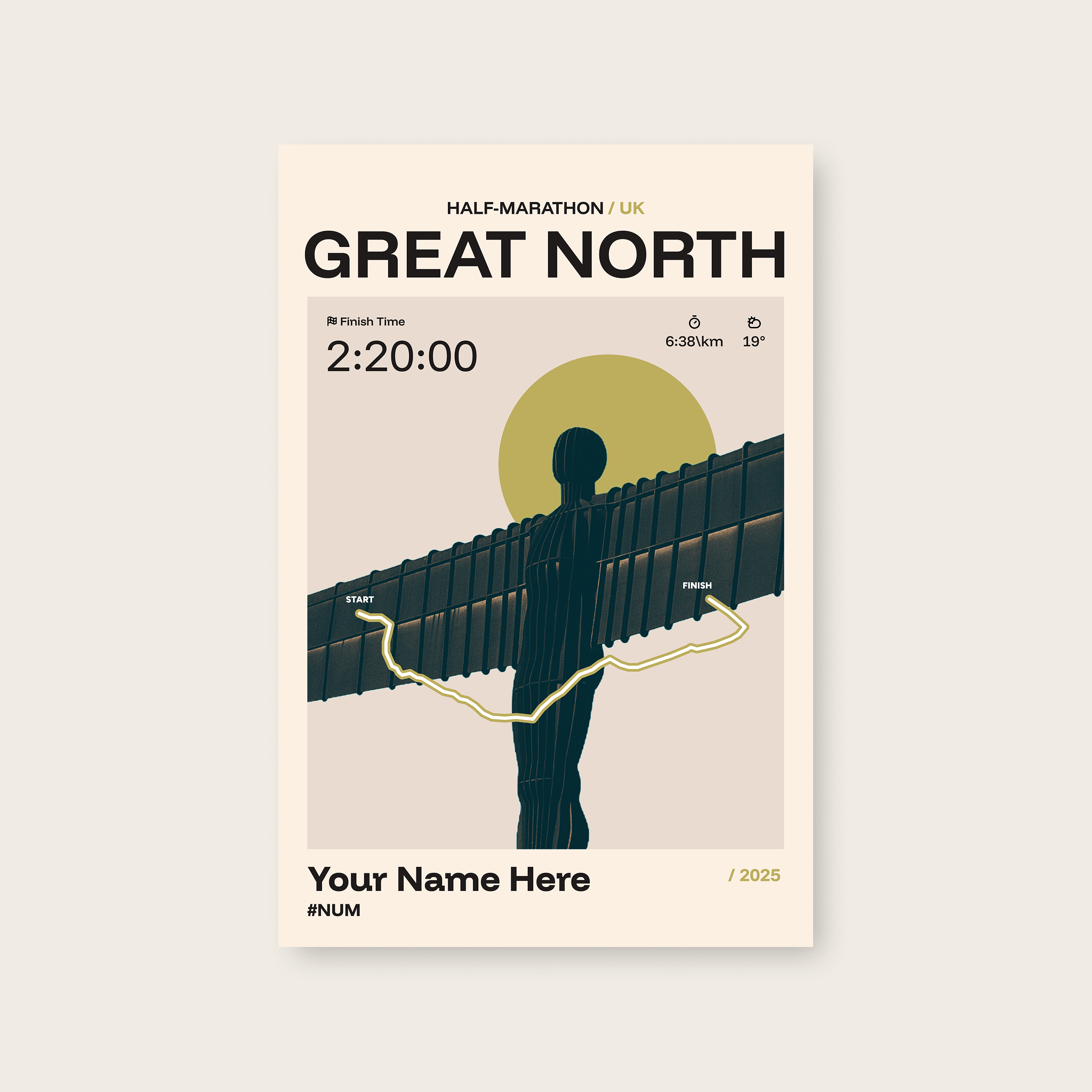 Great North Run Personalised Race Print