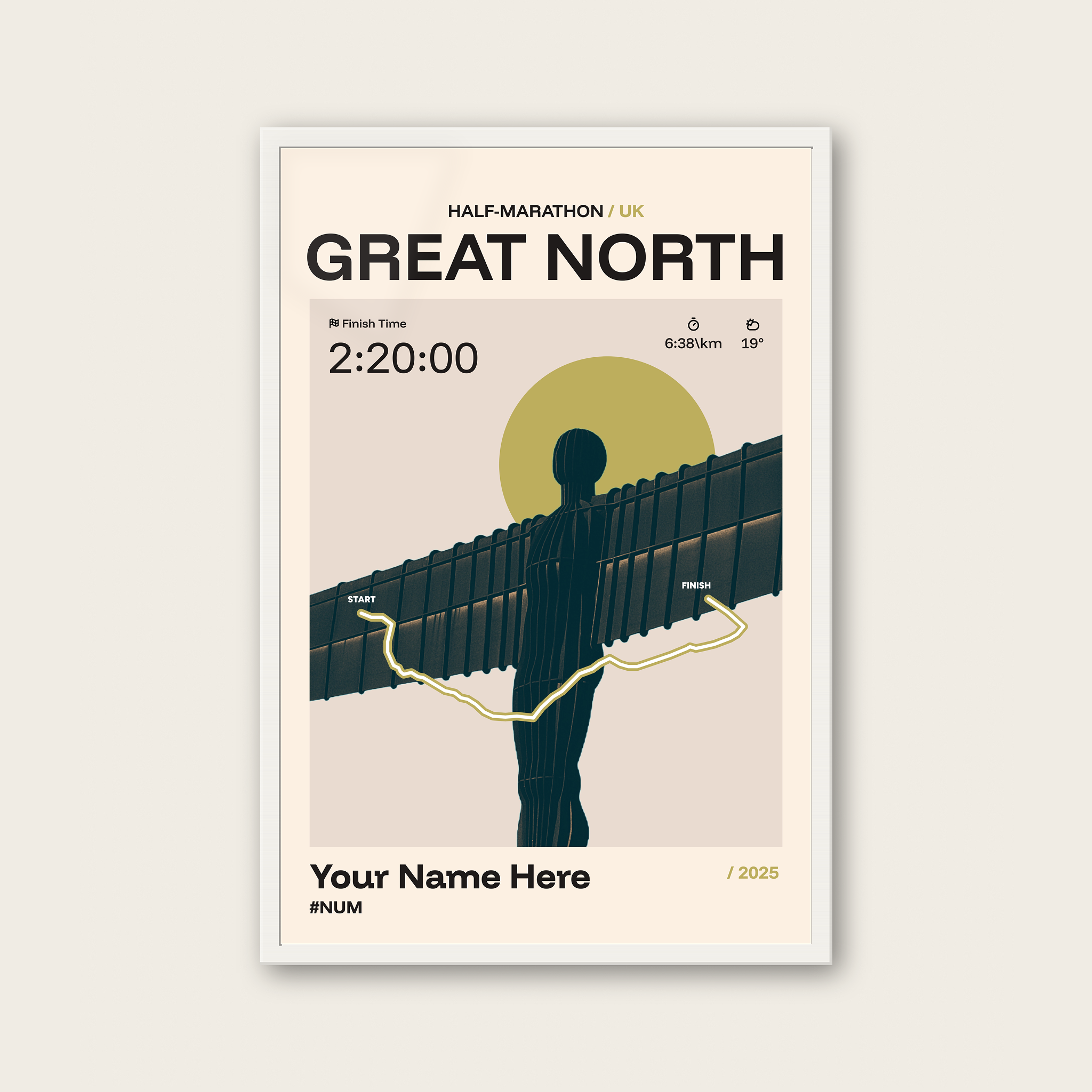 Great North Run Personalised Race Print