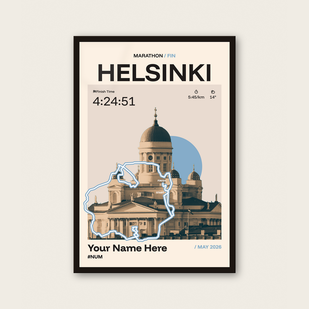 Helsinki City Marathon Personalised Race Print