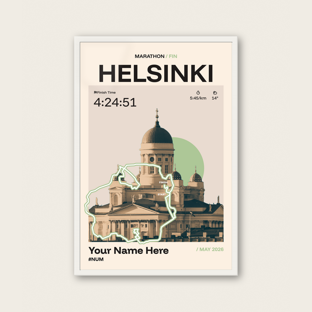 Helsinki City Marathon Personalised Race Print