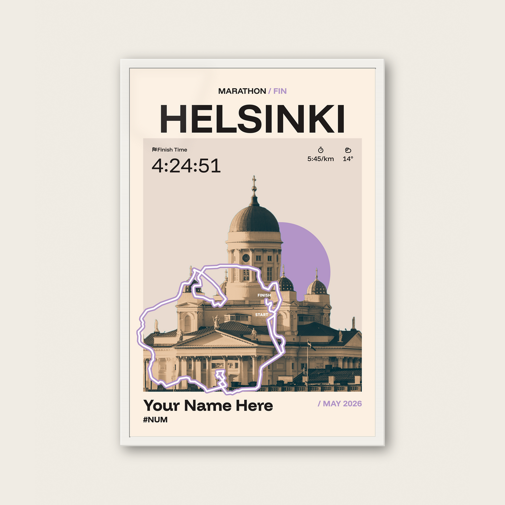 Helsinki City Marathon Personalised Race Print
