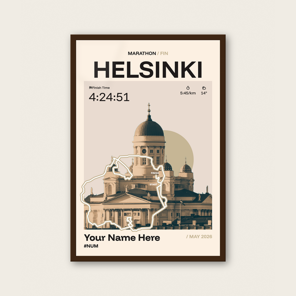 Helsinki City Marathon Personalised Race Print