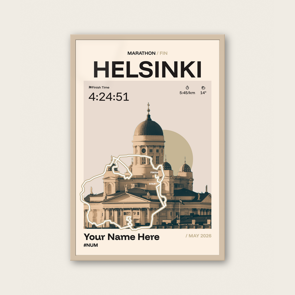 Helsinki City Marathon Personalised Race Print