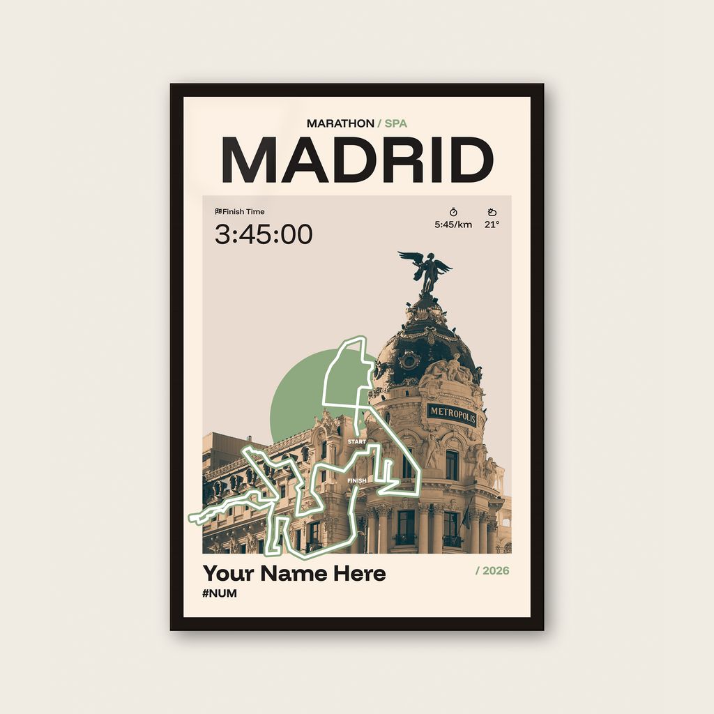 Madrid Marathon Personalised Race Print