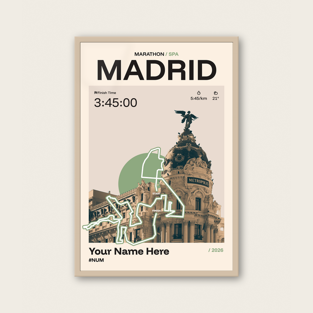 Madrid Marathon Personalised Race Print