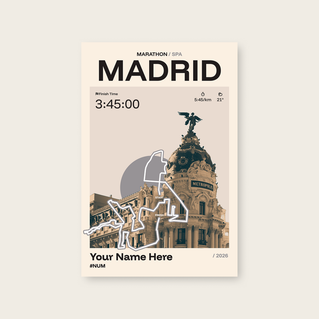 Madrid Marathon Personalised Race Print