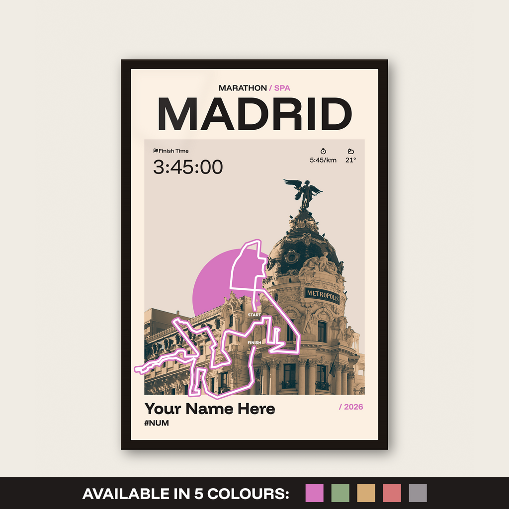 Madrid Marathon Personalised Race Print
