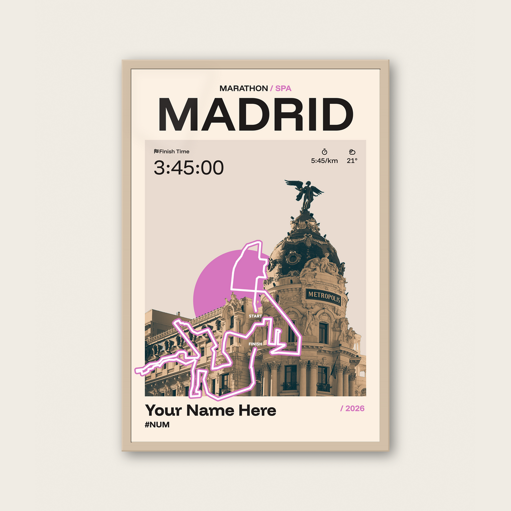 Madrid Marathon Personalised Race Print