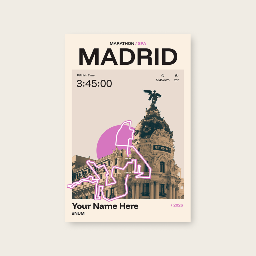 Madrid Marathon Personalised Race Print