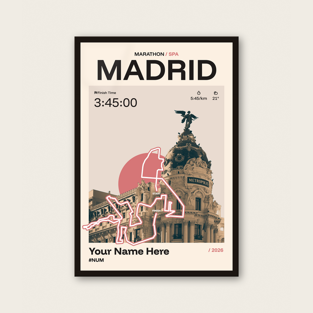 Madrid Marathon Personalised Race Print