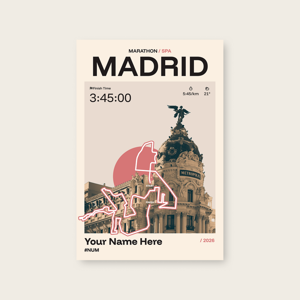 Madrid Marathon Personalised Race Print