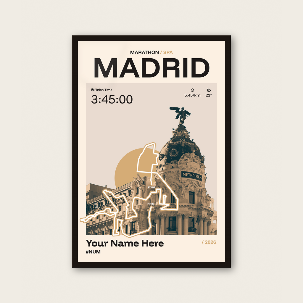 Madrid Marathon Personalised Race Print