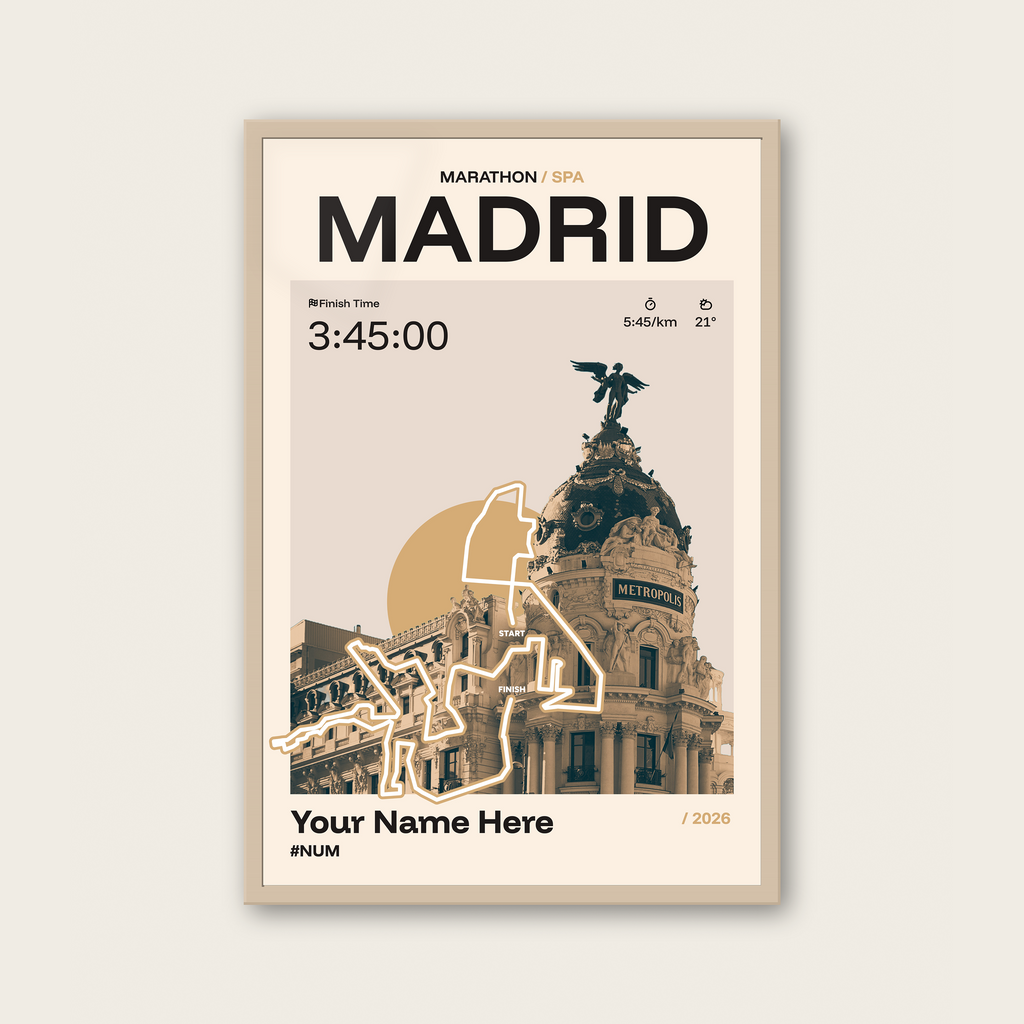 Madrid Marathon Personalised Race Print