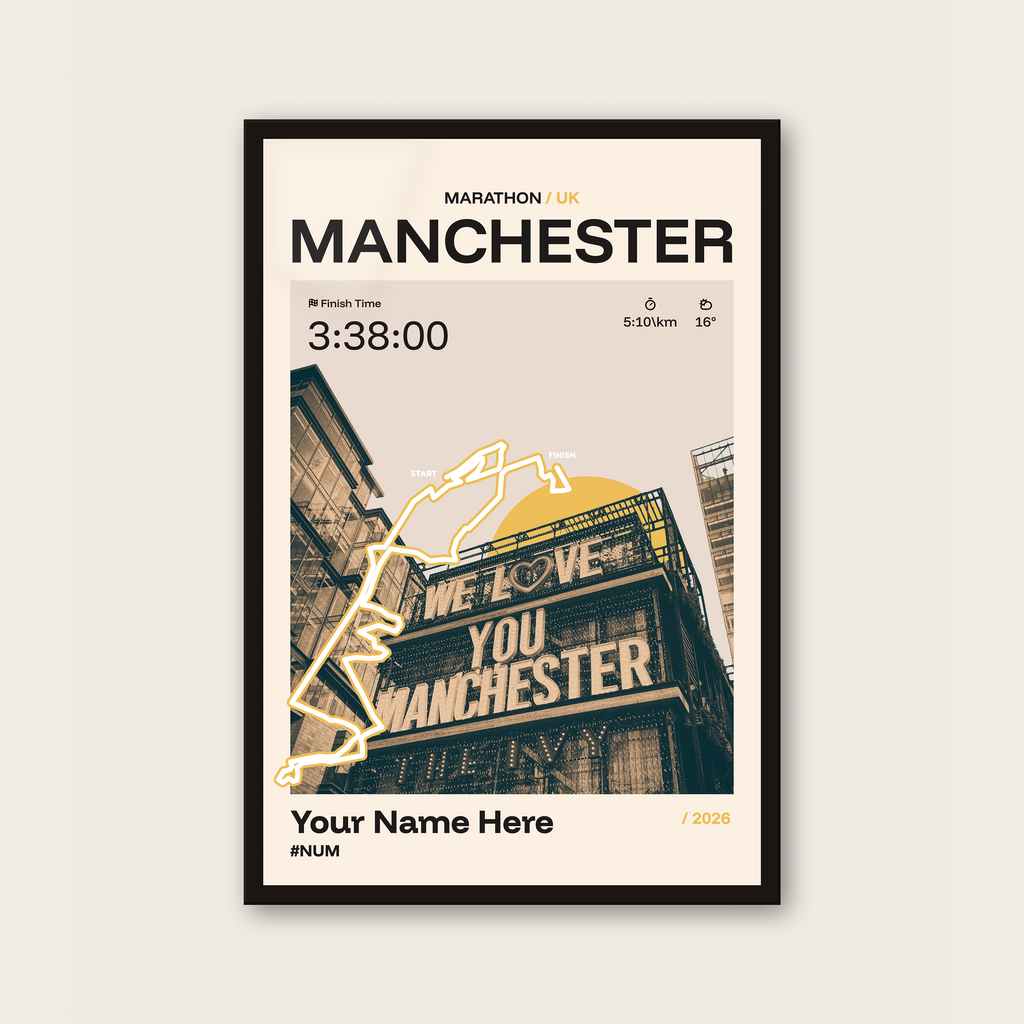 Manchester Marathon Personalised Race Print