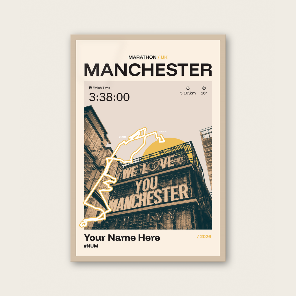 Manchester Marathon Personalised Race Print