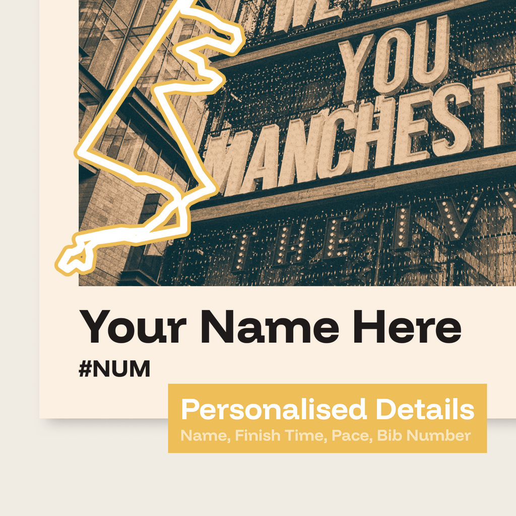Manchester Marathon Personalised Race Print