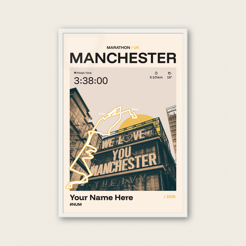 Manchester Marathon Personalised Race Print
