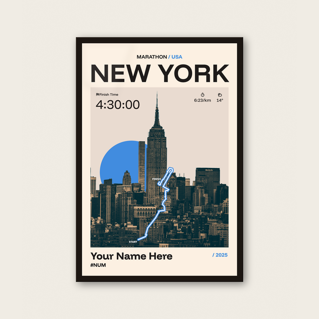 New York Marathon Personalised Race Print