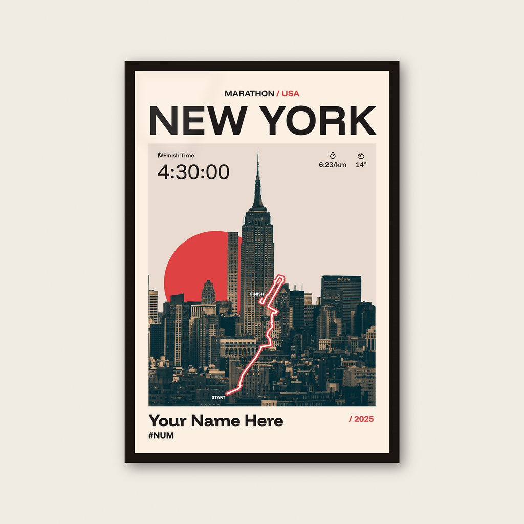 New York Marathon Personalised Race Print