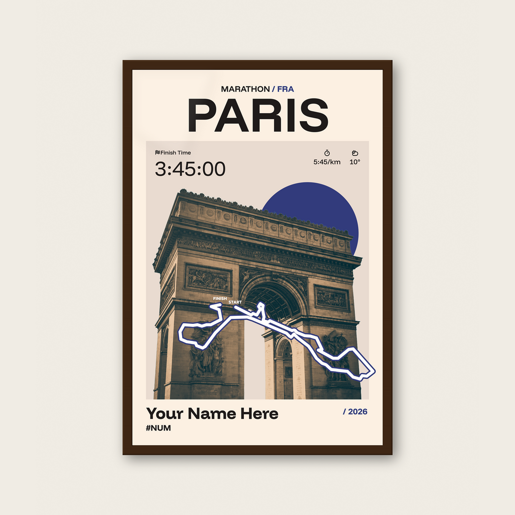 Paris Marathon Personalised Race Print