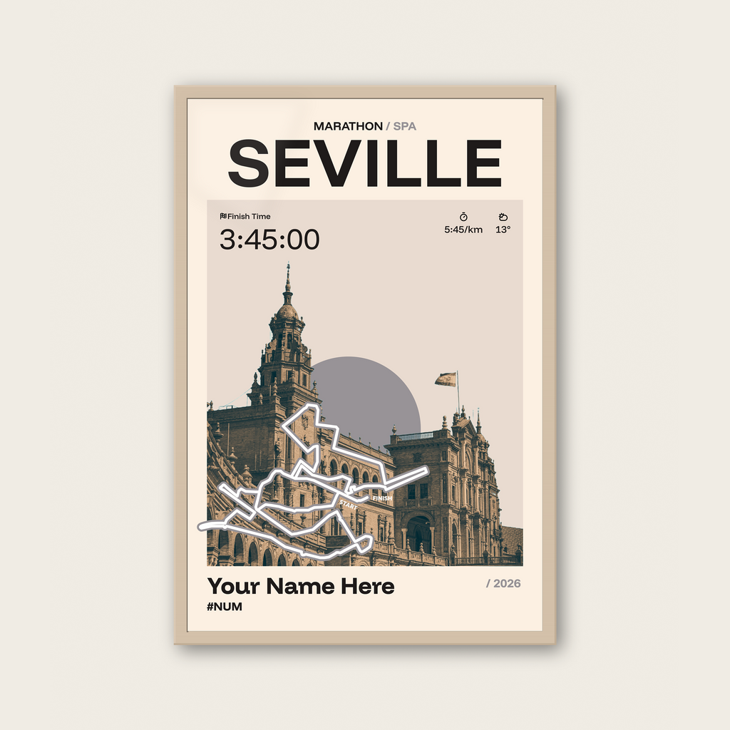 Seville Marathon Personalised Race Print