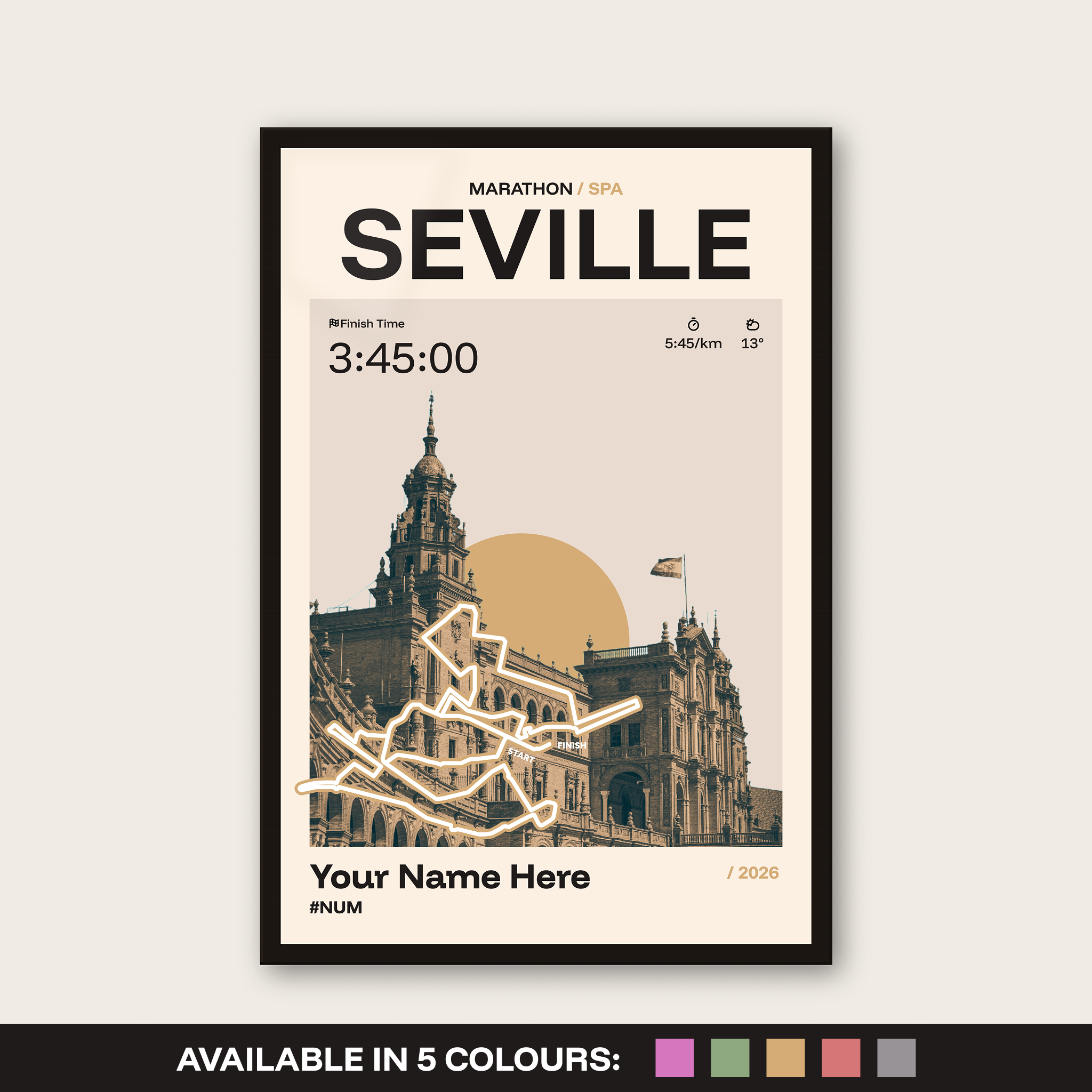 Seville Marathon Personalised Race Print