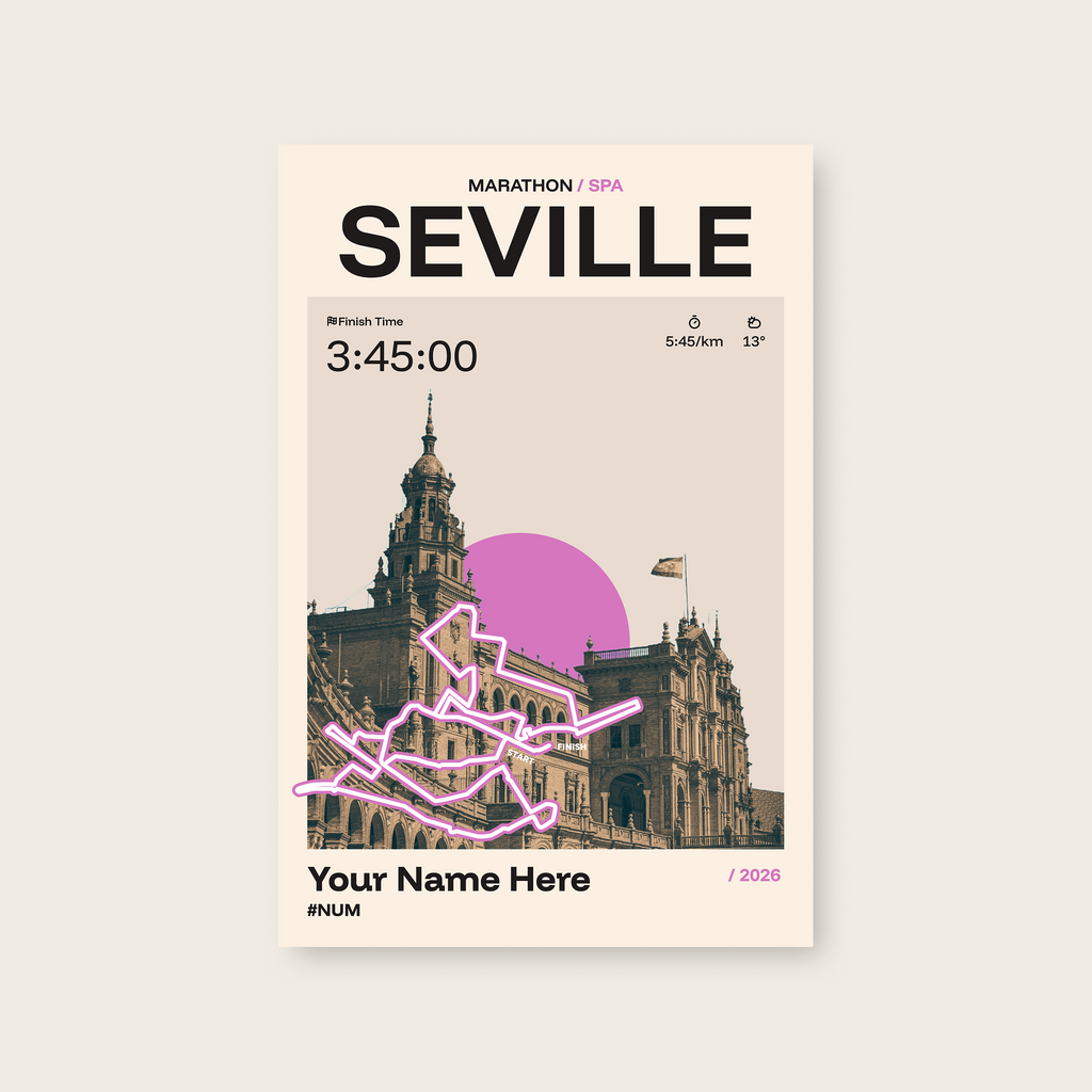 Seville Marathon Personalised Race Print