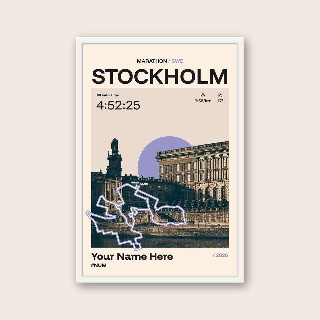 Stockholm Marathon Personalised Race Print