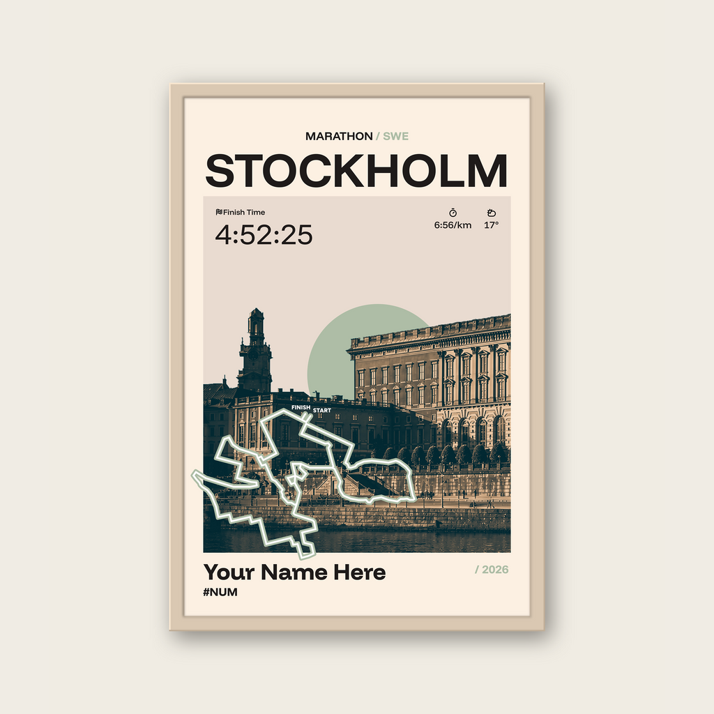 Stockholm Marathon Personalised Race Print